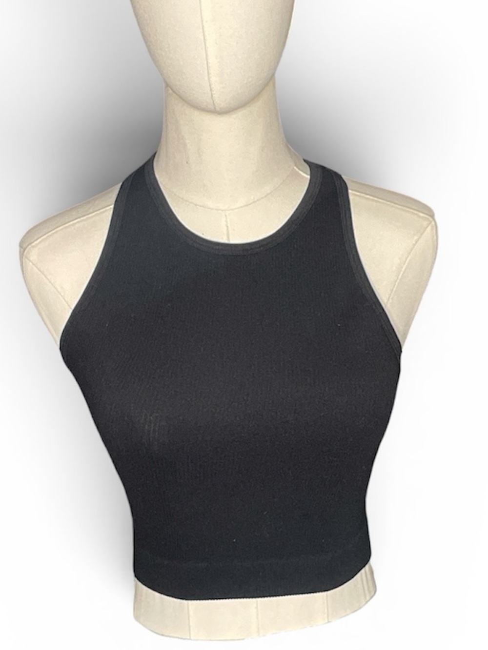 Zenana ribbed, seamless nylon racerback crop tank NEW- no padding - Picture 7 of 8